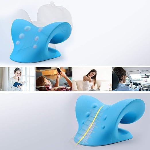 ZynMart™ Cervical and Shoulder Relaxer, Cervical Traction Device for Cervical Pain Relief and Cervical Spine Alignment, Chiropractic Pillow Neck Rest Pillow